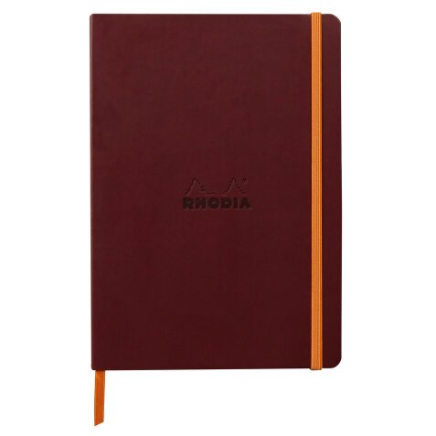 Rhodiarama carnet souple A5 160 pages dot papier ivoire 90g fermeture élastique - Lie de vin