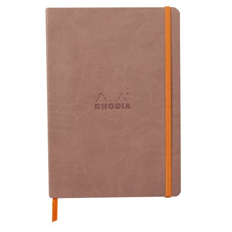 Rhodiarama carnet souple A5 160 pages dot papier ivoire 90g fermeture élastique - Bois de rose