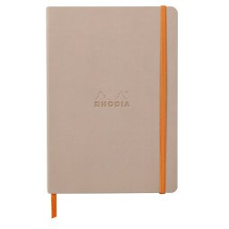 Rhodiarama carnet souple A5 160 pages dot papier ivoire 90g fermeture élastique - Touche de rose