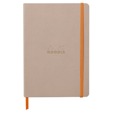 Rhodiarama carnet souple A5 160 pages dot papier ivoire 90g fermeture élastique - Touche de rose