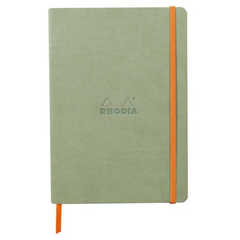 Rhodiarama carnet souple A5 160 pages dot papier ivoire 90g fermeture élastique - Céladon