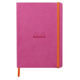 Rhodiarama carnet souple A5 160 pages dot papier ivoire 90g fermeture élastique - Fuchsia