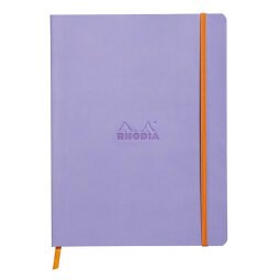 Rhodiarama carnet souple 19x25 cm 160 pages ligné papier ivoire 90g fermeture élastique - Iris