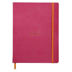 Rhodiarama carnet souple 19x25 cm 160 pages dot papier ivoire 90g fermeture élastique - Framboise