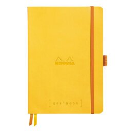 Rhodiarama Goalbook souple A5 240 pages dot papier blanc 90g - Jonquille