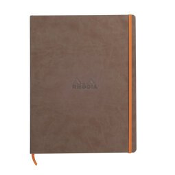 Rhodiarama cahier souple A4+ 160 pages ligné papier ivoire 90g - Chocolat