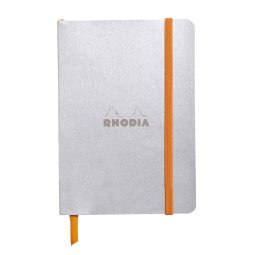 Rhodiarama carnet souple A6 144 pages ligné papier ivoire 90g fermeture élastique - Argent