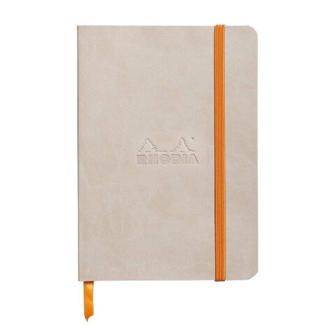 Rhodiarama carnet souple A6 144 pages ligné papier ivoire 90g fermeture élastique - Beige