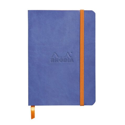 Rhodiarama carnet souple A6 144 pages dot papier ivoire 90g fermeture élastique - Saphir