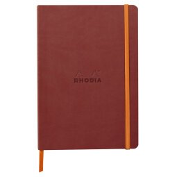 Rhodiarama carnet souple A5 160 pages ligné papier ivoire 90g fermeture élastique - Nacarat