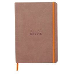 Rhodiarama carnet souple A5 160 pages ligné papier ivoire 90g fermeture élastique - Bois de rose