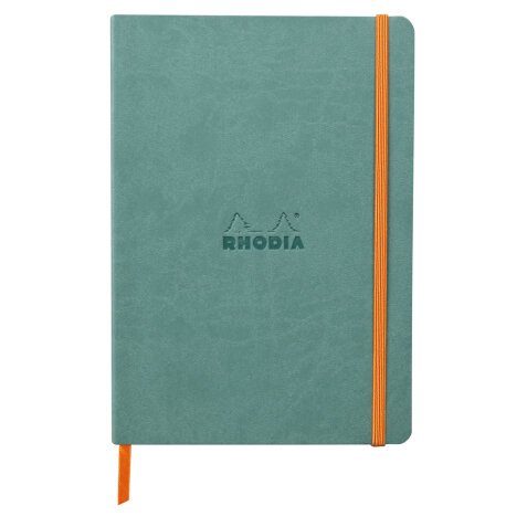 Rhodiarama carnet souple A5 160 pages ligné papier ivoire 90g fermeture élastique - Eau