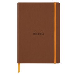 Rhodiarama carnet souple A5 160 pages ligné papier ivoire 90g fermeture élastique - Cuivre