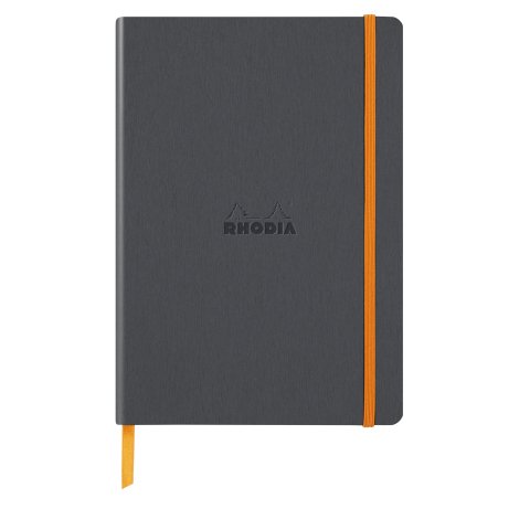 Cuaderno Rhodiarama de tapa blanda, 14,8 x 21 cm, rayado titanio - 160 páginas