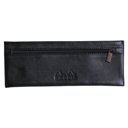 Rhodia ePURE trousse plate cuir véritable 22x8,5 cm - Noir