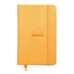 Webnotebook 9x14 cm 192 pages dot papier ivoire 90g fermeture élastique - Orange