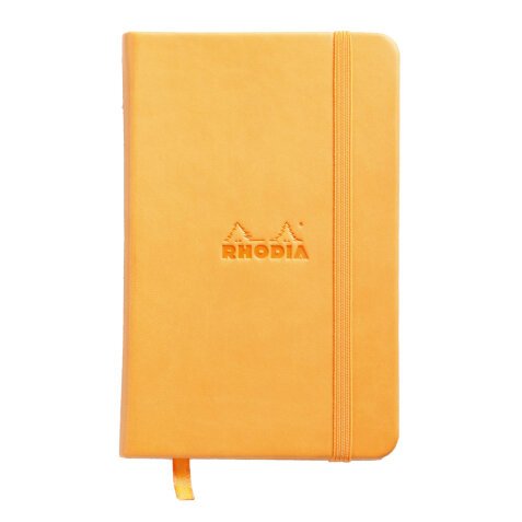 Webnotebook 9x14 cm 192 pages dot papier ivoire 90g fermeture élastique - Orange