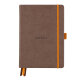 Rhodiarama Goalbook rembordé rigide A5 240 pages dot papier blanc 90g - Chocolat