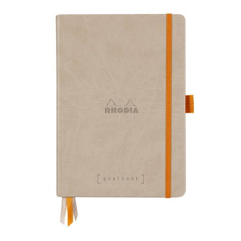 Rhodiarama Goalbook rembordé rigide A5 240 pages dot papier blanc 90g - Beige