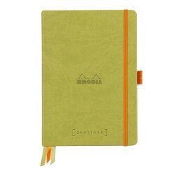 Rhodiarama Goalbook rembordé rigide A5 240 pages dot papier blanc 90g - Anis