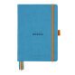 Rhodiarama Goalbook rembordé rigide A5 240 pages dot papier blanc 90g - Turquoise