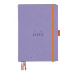 Rhodiarama Goalbook rembordé rigide A5 240 pages dot papier blanc 90g - Iris