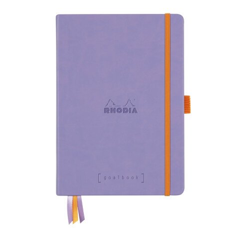 Rhodiarama Goalbook rembordé rigide A5 240 pages dot papier blanc 90g - Iris