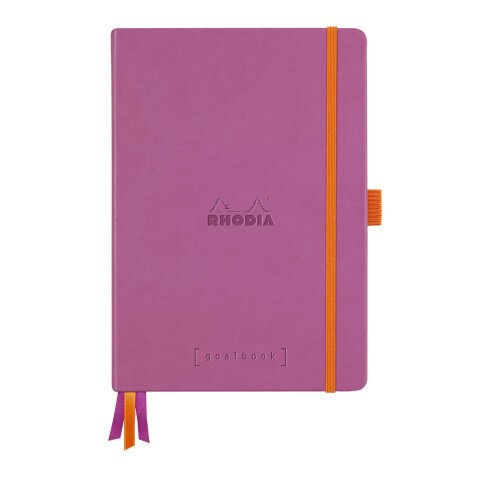 Rhodiarama Goalbook rembordé rigide A5 240 pages dot papier blanc 90g - Lilas