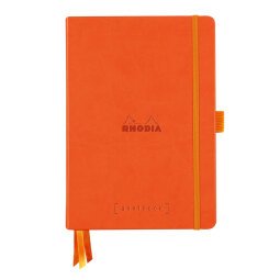 Rhodiarama Goalbook rembordé rigide A5 240 pages dot papier blanc 90g - Tangerine