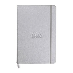 Webnotebook A5 192 pages ligné papier ivoire 90g fermeture élastique - Argent