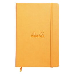 Webnotebook A5 192 pages ligné papier ivoire 90g fermeture élastique - Orange