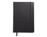 Carnet Webnotebook Rhodiarama noir 14,8 x 21 cm fermeture élastique ligné -192 pages