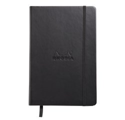 Carnet Webnotebook Rhodiarama noir 14,8 x 21 cm fermeture élastique ligné -192 pages