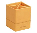 Pot à crayons, en similicuir, orange