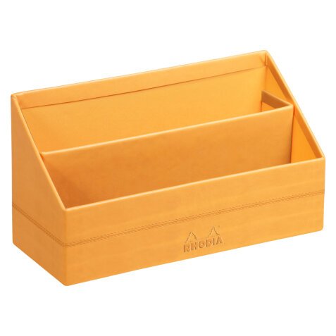 Rhodiarama porte-courrier simili cuir italien 25x10x14 cm - Orange