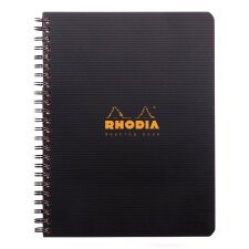 Meetingbook Rhodiactive 90g reliure intégrale A5+ 160 pages microperforé non perforé - Noir