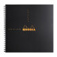 Reversebook Rhodiactive 90g reliure intégrale 21x21 cm 160 pages petits carreaux 5x5 microperforé non perforé - Noir
