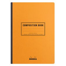 Rhodia Classic Composition book A5 petits carreaux 5x5 160 pages 80g non microperforé - Orange