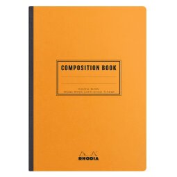 Rhodia Classic Composition book A5 petits carreaux 5x5 160 pages 80g non microperforé - Orange