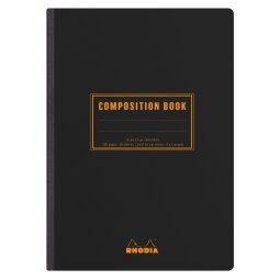 Rhodia Classic Composition book A5 petits carreaux 5x5 160 pages 80g non microperforé - Noir