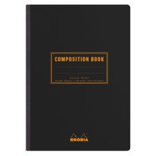 Rhodia Classic Composition book A5 ligné+M 7 mm 160 pages 80g non microperforé - Noir