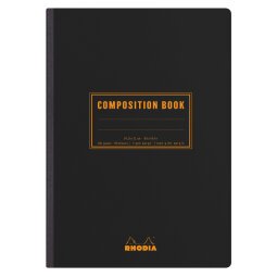 Rhodia Classic Composition book A5 ligné+M 7 mm 160 pages 80g non microperforé - Noir