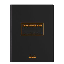 Rhodia Classic Composition book 19x25 cm petits carreaux 5x5 160 pages 80g non microperforé - Noir