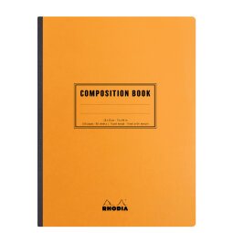 Rhodia Classic Composition book 19x25 cm ligné+M 7 mm 160 pages 80g non microperforé - Orange