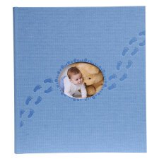 Fotoalbum PILOU baby - boekgebonden - 60 witte bladen - 29x32cm - Blauw