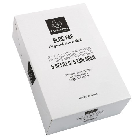 Caja de 5 recargas FAF 18,5 X 11,5 cm n°3 170 hojas lisas