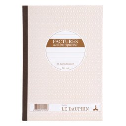 Le Dauphin Micro Entrepreneur Invoices Book 50 Duplicates, 210x148 - Oat