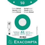 Pk50 Exa Rec Cards 14.8x21 Sq Punch Wht - White