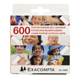 Exacompta - Cod. 12990E - 1 Confezione da 600 angolini adesivi per foto - Cristallo - Cristallo