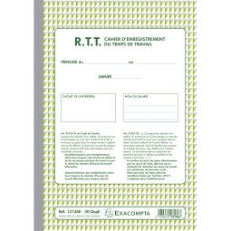 Doorschrijfpapier RTT arbeidstijdregistratie 50 bladen zelfkopiërend papier dupli